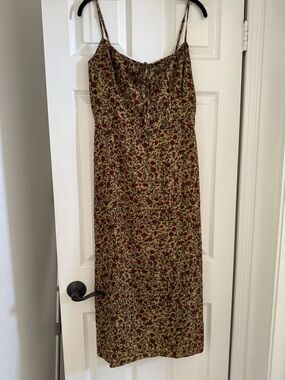 Midi Slip Dress with Floral Pattern